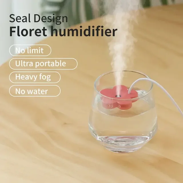 Small Flower USB Humidifier Portable Desktop Mini Water Replenishing Spray Home Ipx7 Waterproof Atomizer Diffuser 2