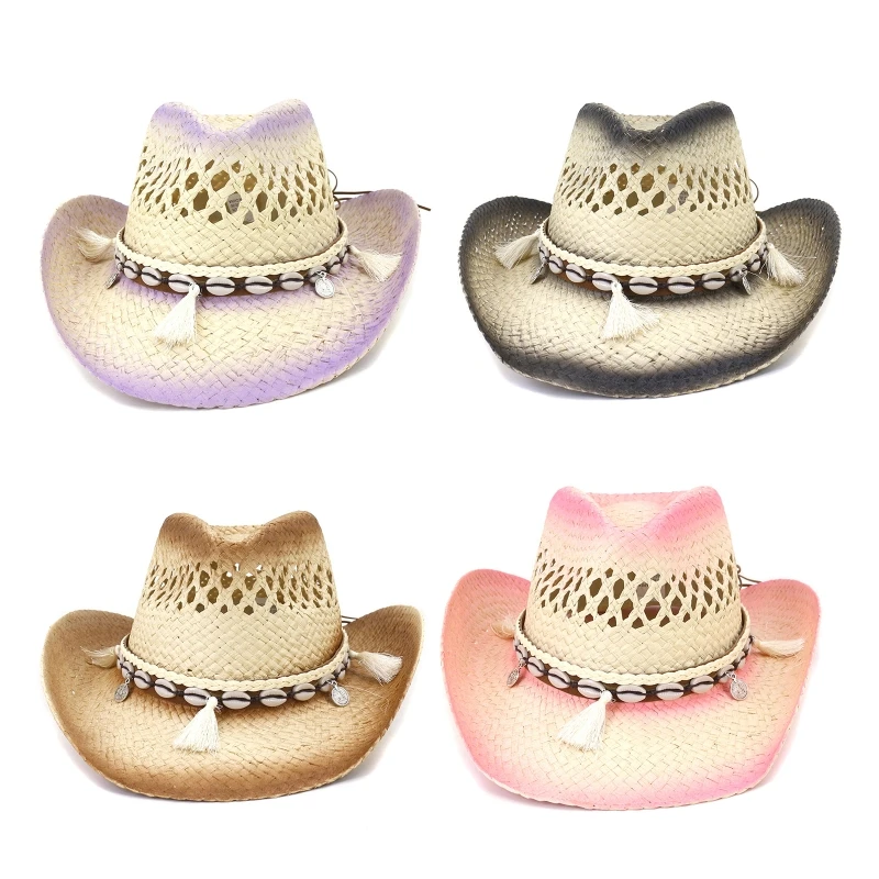 

Paint Cowboy Hat Straw Hat Beach Hats Sunshade for Sun Hat for Summer Outdoor Drop shipping