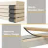 King Bed Frame Upholstered Bed Frame Platform with Adjustable Headboard Linen Fabric Headboard Wooden Slats Support/No Box 5