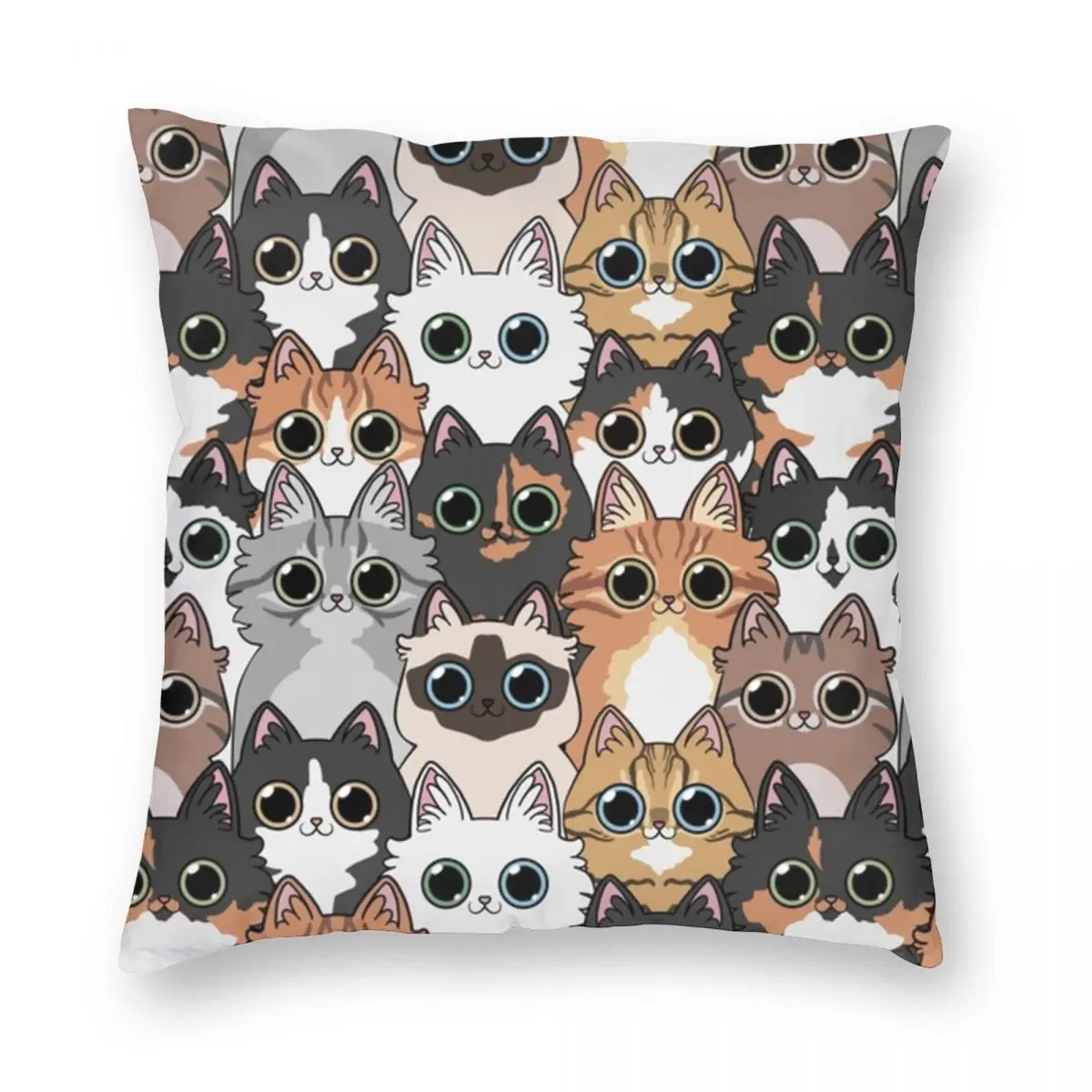 

Lots Of Cats Cute Animal Pillowcase Soft Polyester Cushion Cover Decor Pillow Case Cover Car Square 45*45cm