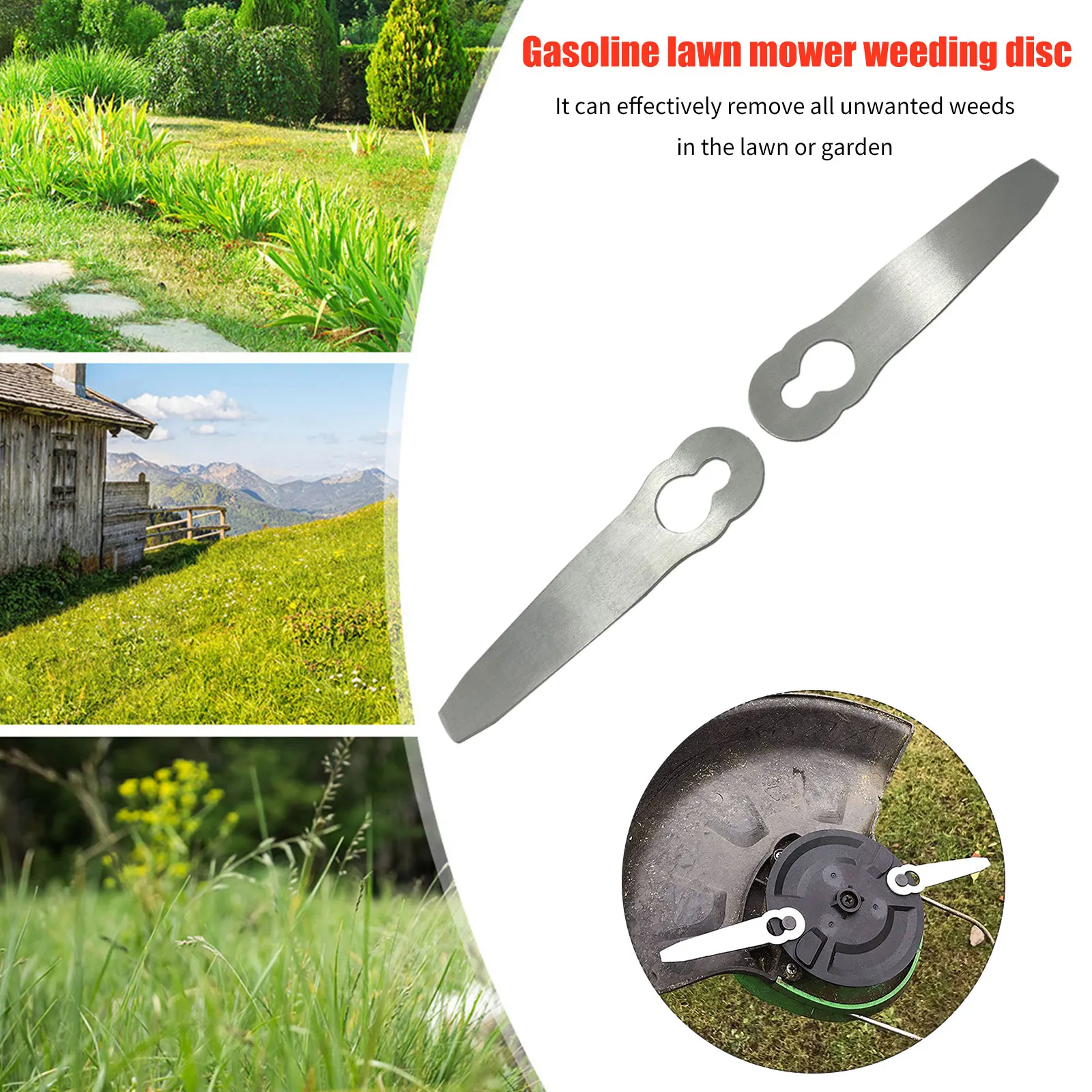 Lawn Mower Trimmer Blade Grass Trimmer Blade Mower Accessories 1-6Pcs Grass Trimmer Blade for Garden Lawn Mower Ferrex Aldi Poly Cut 2-2 FSA 45 for Home Garden Tool