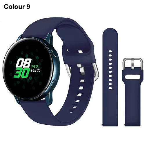Versatile Silicone Smartwatch Band - 20mm/22mm Strap, Multiple Color Options