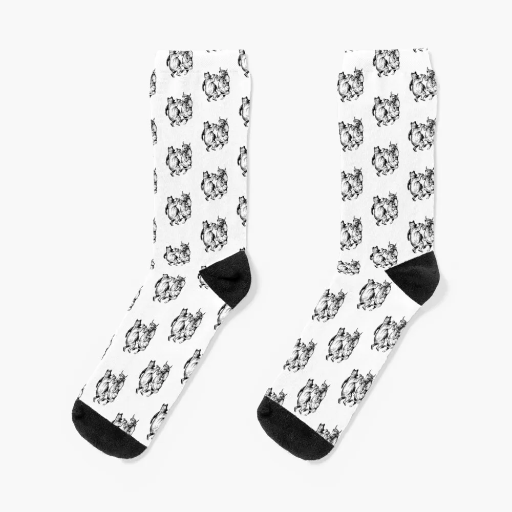 

Bull and Bear Socks valentine gift ideas kawaii Girl'S Socks Men's