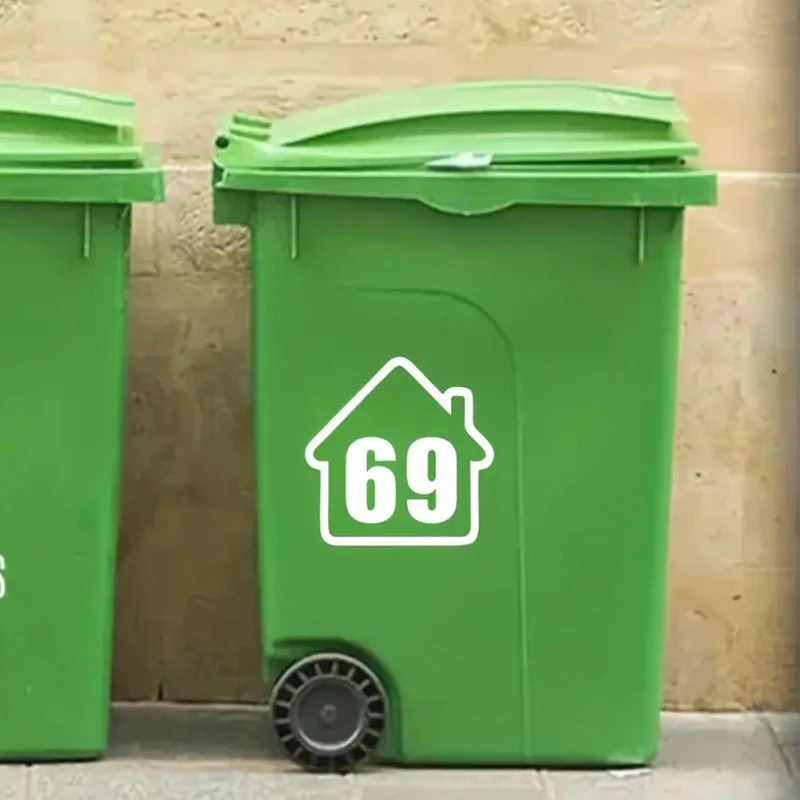 Trash Can Dustbin Number Sticker Self Adhesive Wheelie Bin Stickers Garage Decals DIY Free Combination Weatherproof