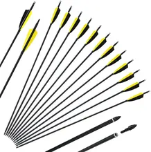 

30" Carbon Arrows For Archery 3"/4" Vane with Screw-in Points Replaceable Tips for Recuve & Compound Bow Targeting or Hunting