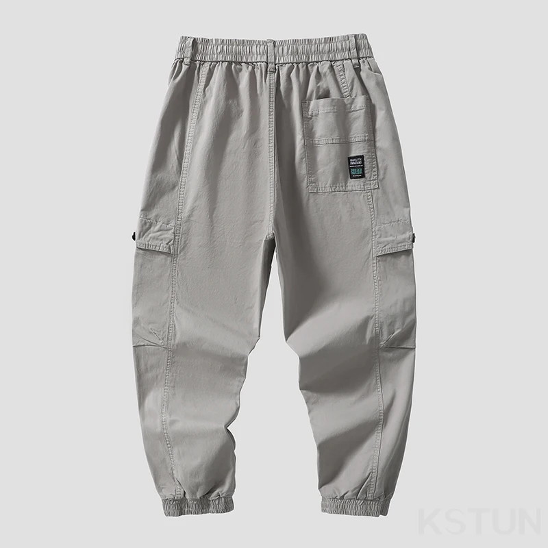 Men Cargo Pants Drawstring Elastic Waist Loose Jogger Casual Pant Harem Sweatpants