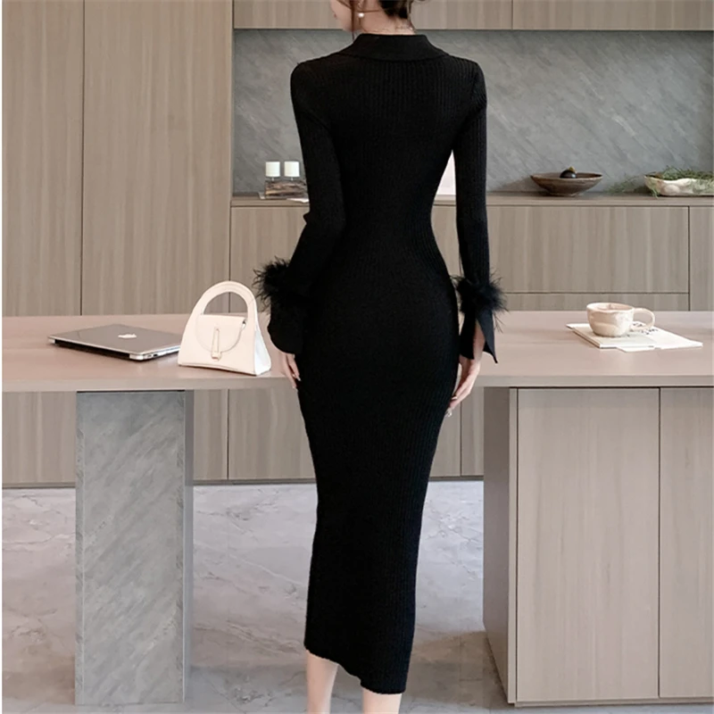 スーツ・フォーマル・ドレス Suite Room Knit Long Dress S Newshows Women Winter Outfits Long Sleeve Christmas 2024