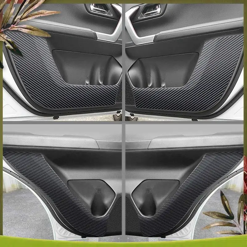 AB98-4Pcs 자동차 도어 안티 킥 매트 안티 스크래치 도어 매트 Toyota Raize 2020 용 자동차 도어 안티 킥 보호 커버