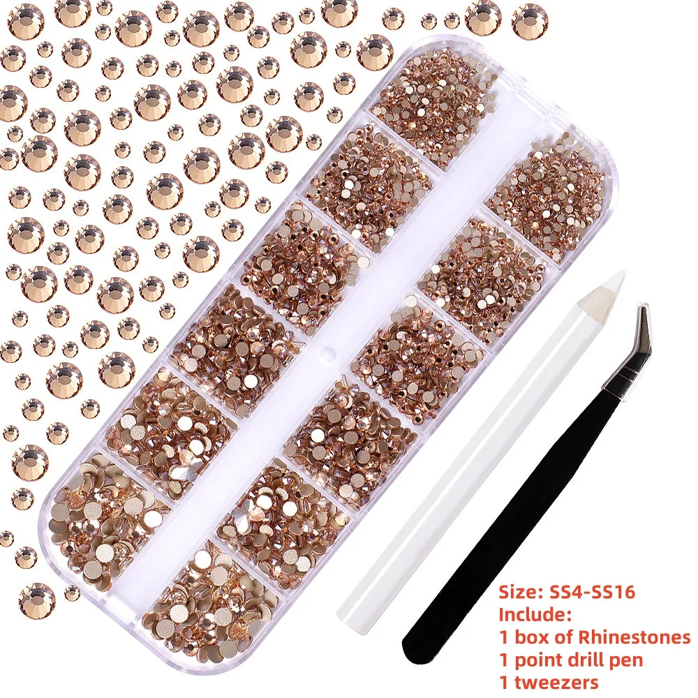 Sparkling Crystal Nail Art Rhinestones Kit with Tools