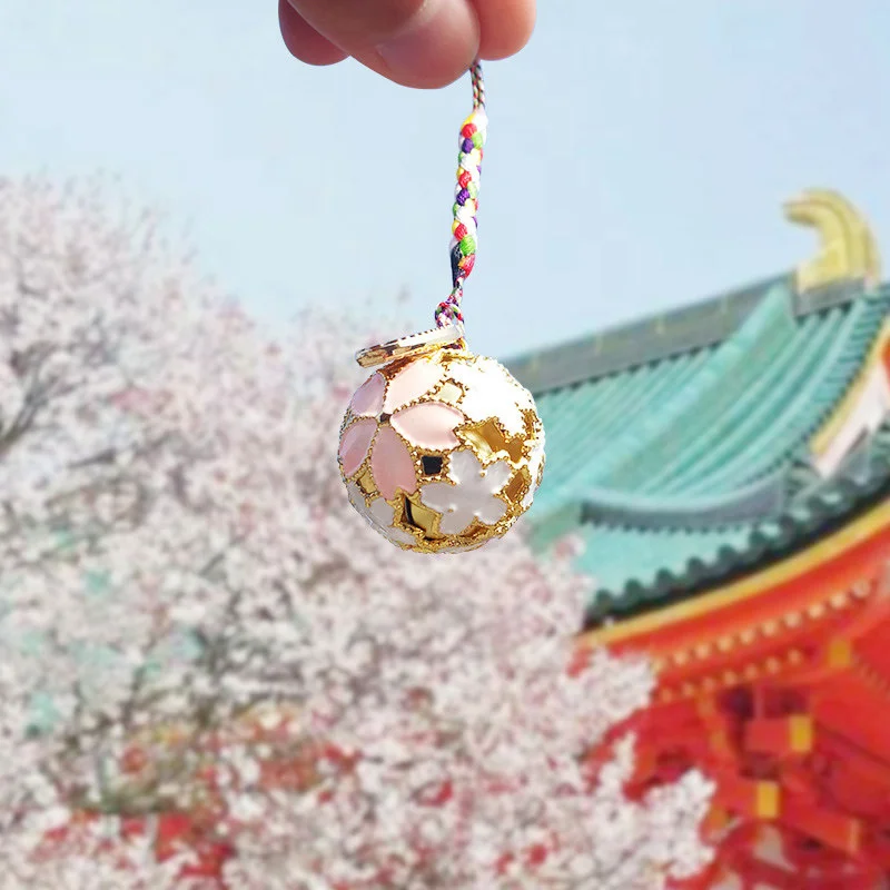 SHARKBANG 1pc Cute Metal Cherry Blossoms Keychain Notebook/Phone/Bag Decorate Pendant Blessing Bell Korean Girls Gift Stationery