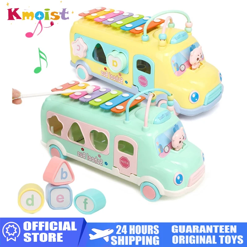 Infant Baby Toy Musical Instrument Baby Montessori Early Learning Toys Knock Piano Bus Car Educational Toys for Children 1 Year