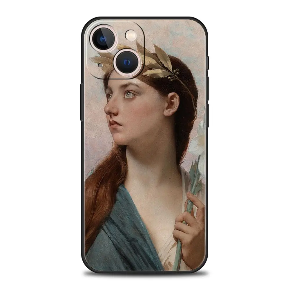 thumbnail image 1 of Renaissance art Painting For iPhone 11 12 13 15 14 Pro Max Phone Case X XR XS 7 8 Plus SE 2020 Luxury Black Soft Cover Funda, 1 of 5
