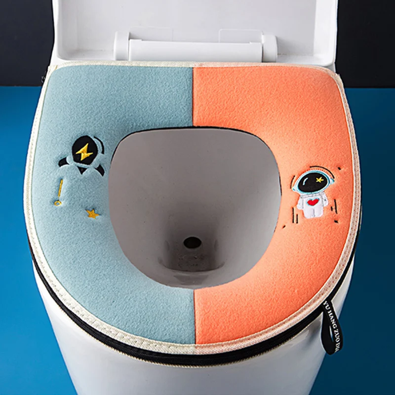 Toilet Seat Cover Toilet Mat Toilet Seat Cushion Warm Comfortable cartoon Toilet Seat Cover Winter Toilet Cover Washable Household Closestool Mat Seat Case Bathroom Accessories