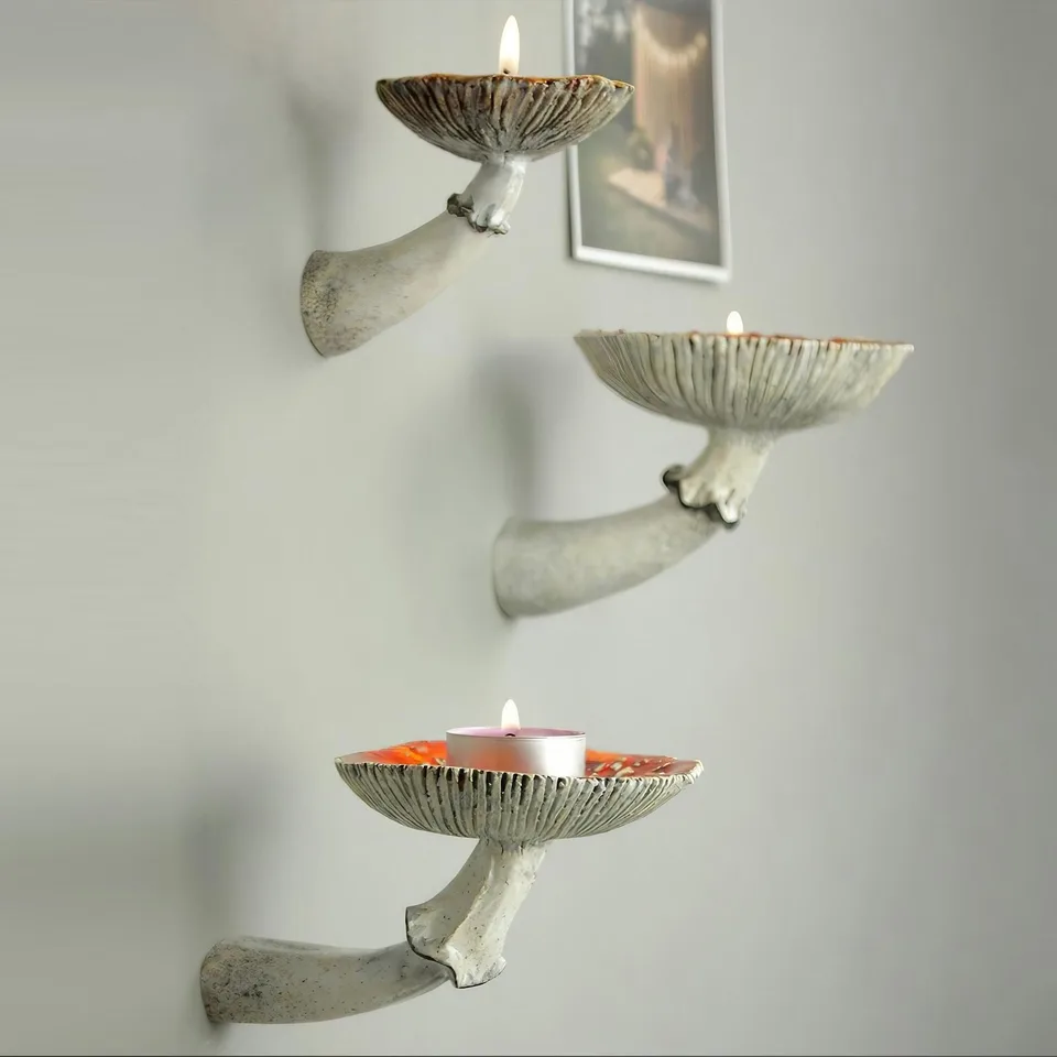 Mushroom Shaped Floating Wall Shelf for Home Decor