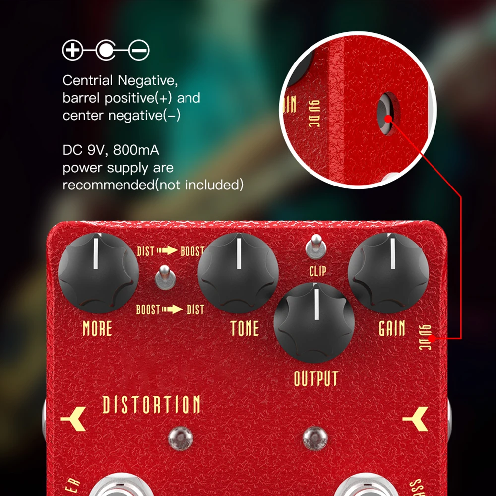 Dr. J Series D59 Distortion Pedal 80's Classic Screaming Distortion Effects Amp