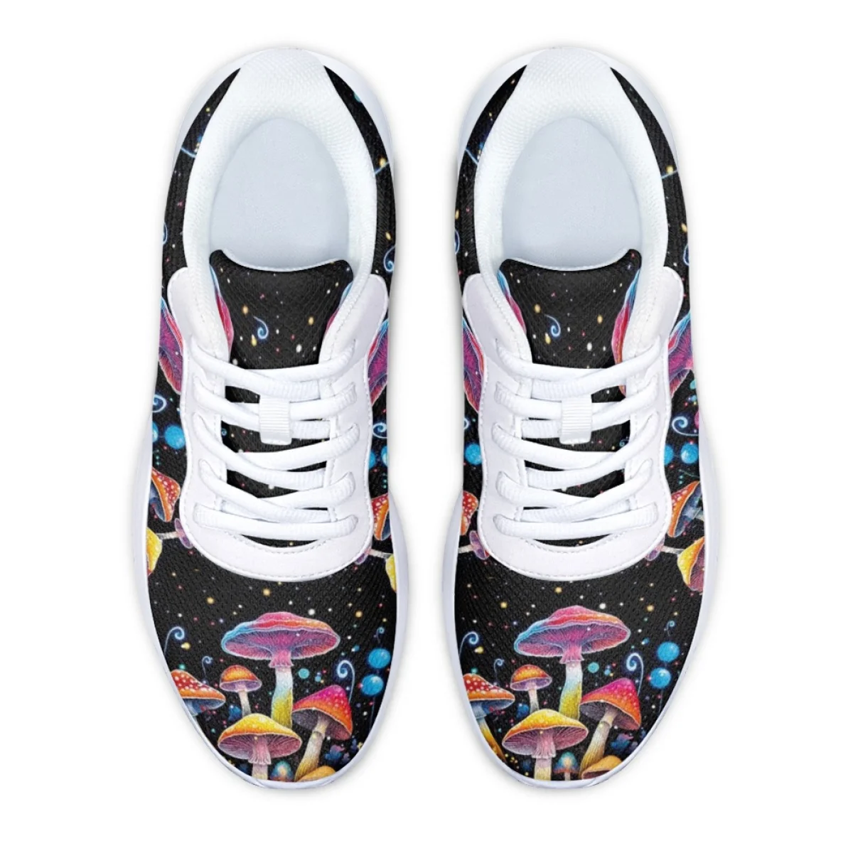 Autumn Flats Women Shoes Cartoon Color Mushroom Pattern Design Lace-up Cozy Sneakers Female Outdoor Sport Running Shoes Athletic