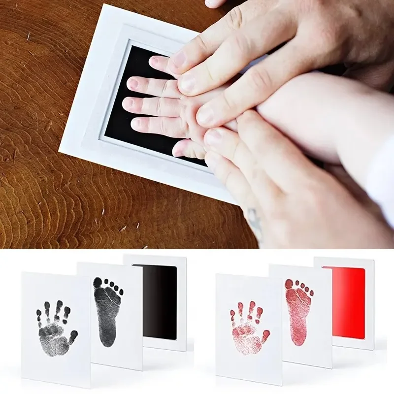 

Newborn Baby Souvenirs Baby Footprints Safe Non-Toxic Handprint Footprint Imprint Ink Pads Kits For Babies Paw Print Infant Gift