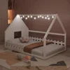 House Bed for Kids Full Montessori Floor Bed Wood Frame with Rails and Window, No Box Spring Needed, for Kids Teens Girls Boys 3
