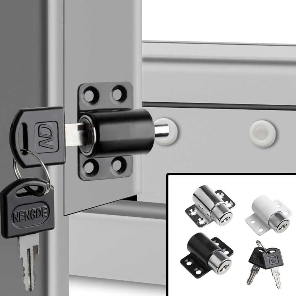 For Most Hinged Sliding Doors Lock With Key Key Easy Installation Window Hardware Aluminum Alloy Protection Sliding Sash