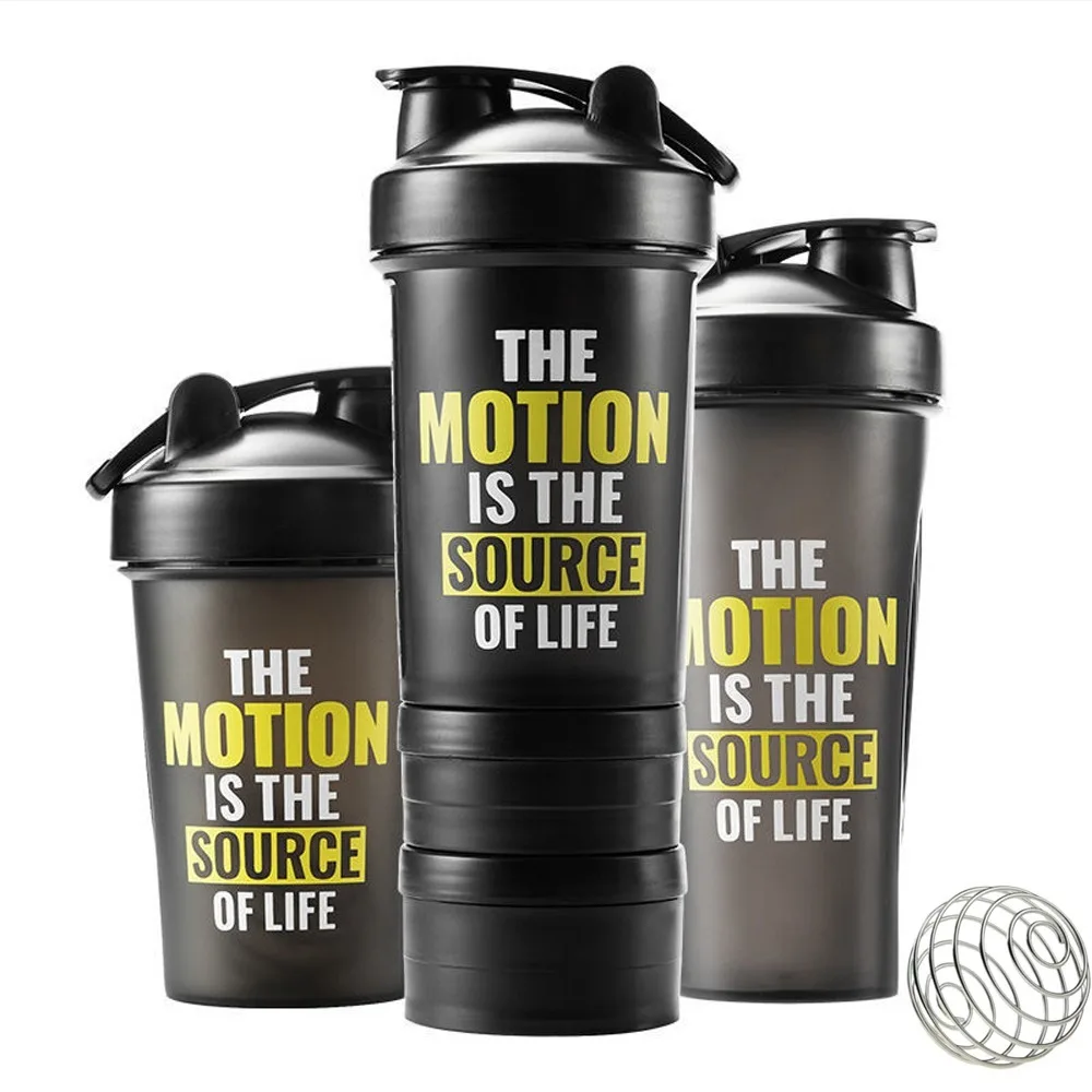 Protein Powder Shaker Cup 400/600/650ml with Metal Stirrer Fitness Sports Mixing Bottle protein shaker cup