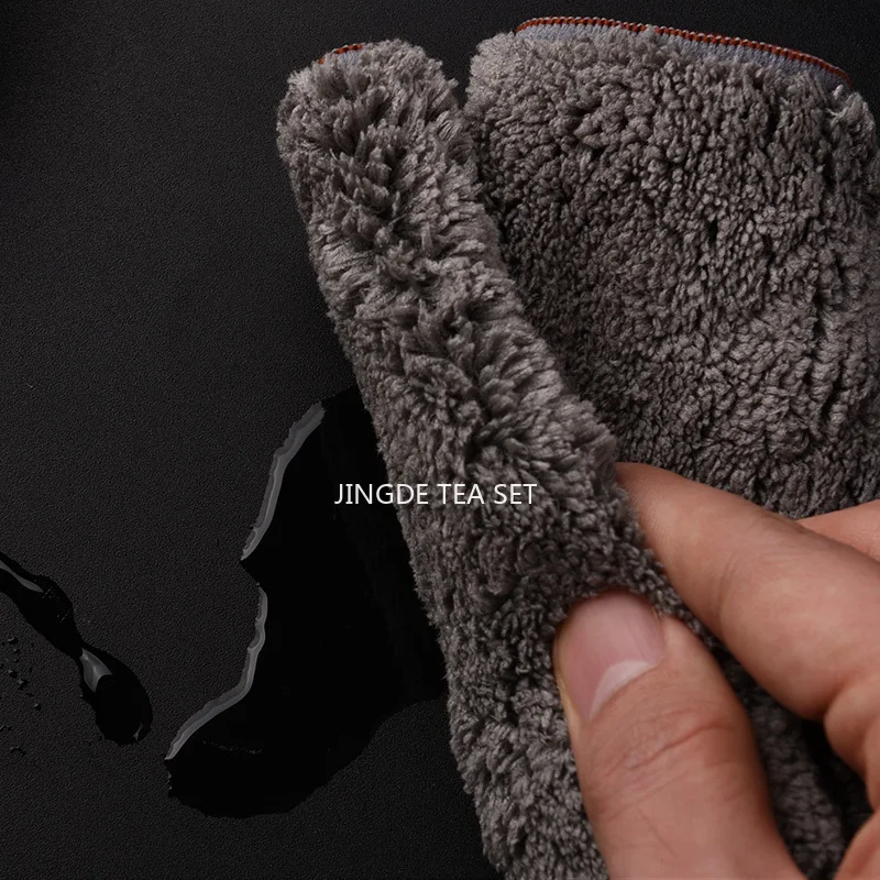 Water Absorbing Soft Tea Towel, Thickened Tea Cloth, Tea Mat Linen Cloth,KONG FU TeaS  Accessories 29X18CM