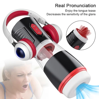 Automatic Male Masturbator Powerful Sucking Machine Tongue Licking Stimulation Glans Masturbation Blowjob Sex Toy for Men