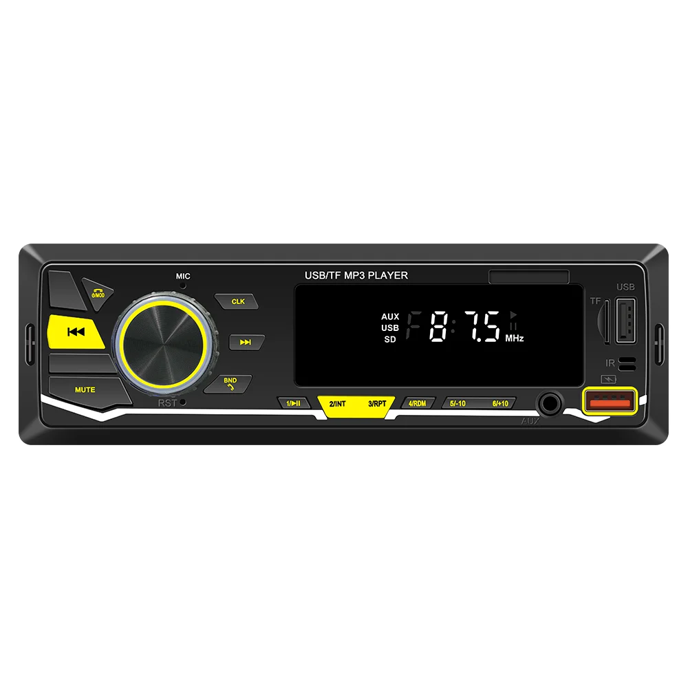 

Car Radio 1din Player MP3 Radio Tuner with FM Aux Input Receiver SD TF USB Bluetooth Audio Car Multimedia Autoradio Player