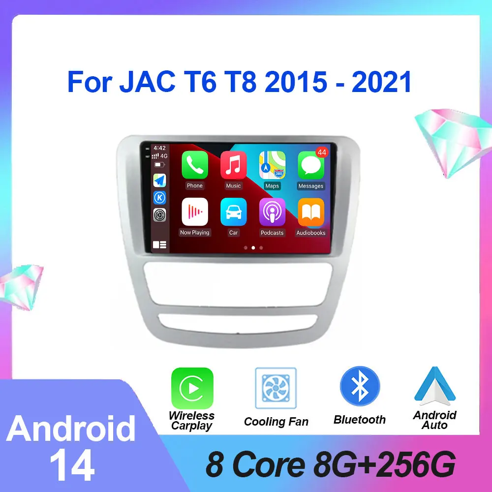 

Android 14 GPS-навигация для JAC T6 T8 2015 - 2021 автомобильный DVD-плеер головное устройство Радио Стерео Carplay Авто 360 камера