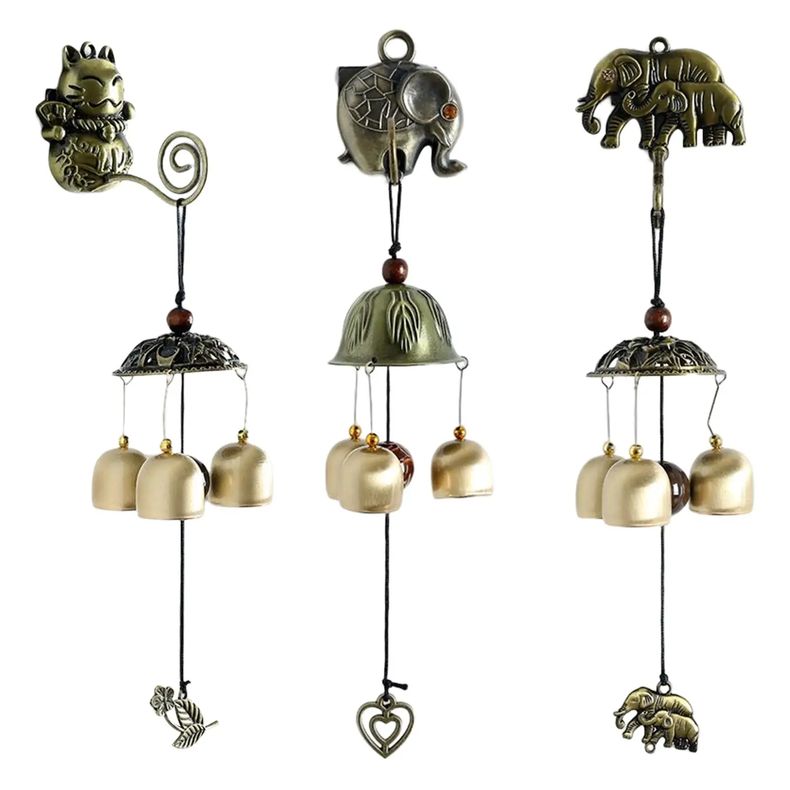 Retro Wind Chimes Wall Hanging Manual Doorbell Good Luck Classic