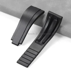 Premium 20mm TPU Silicone Watch Strap with Metal Buckle - Men's Accessory Bracelet Replacement - 20mm - Strap (Black)