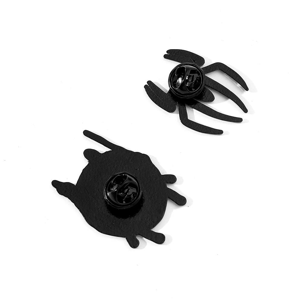 Creative Cartoon Brooch Personalized Spider Shaped Enamel Pin Backpack Clothing Jewelry Metal Badge Accessories Gift 2 Pcs enamel pins metal brooch enamel brooch