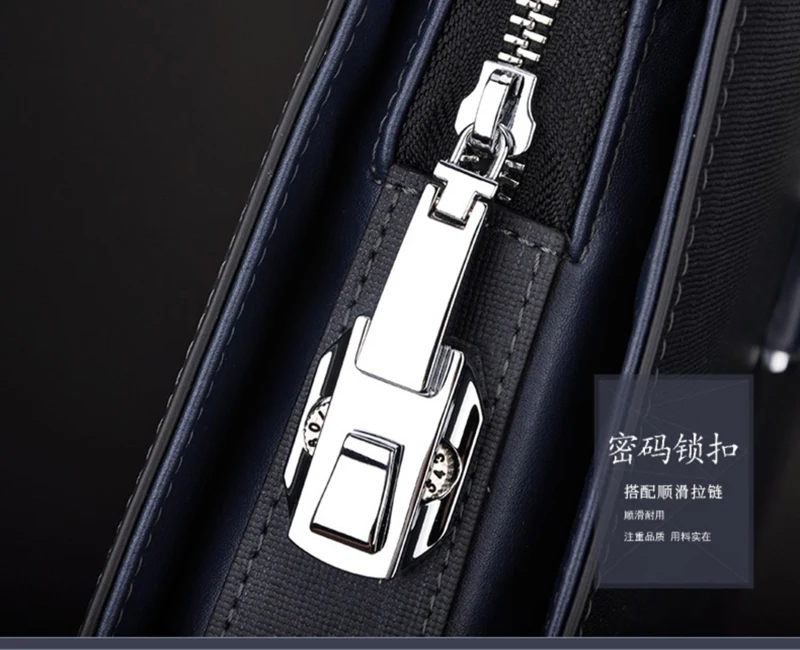 Men Messenger Luxury Handbags Maleta Male Bring Password Lock Briefcase Diagonal Package Genuine Leather Computer Laptop Bag