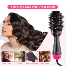Hair Dryer Hot Air Brush Styler and Volumizer Hair Straightener Curler Comb Roller Electric Ion Blow Dryer Brush
