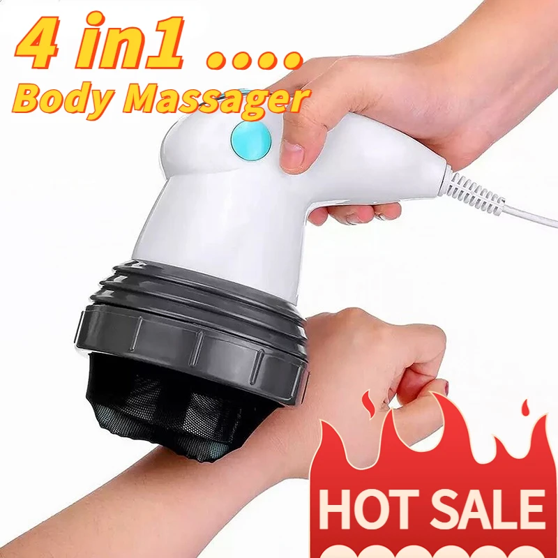 Anti-Cellulite Massager 4 In 1 Infrared Electric Body Slimming Relaxing Muscle 3D Roller Massager Weight Loss Fat Remove Roller 2pcs bag wormwood foot detox patch improve sleep quality slimming sticker loss weight relieve anxiety body relaxing care plaster