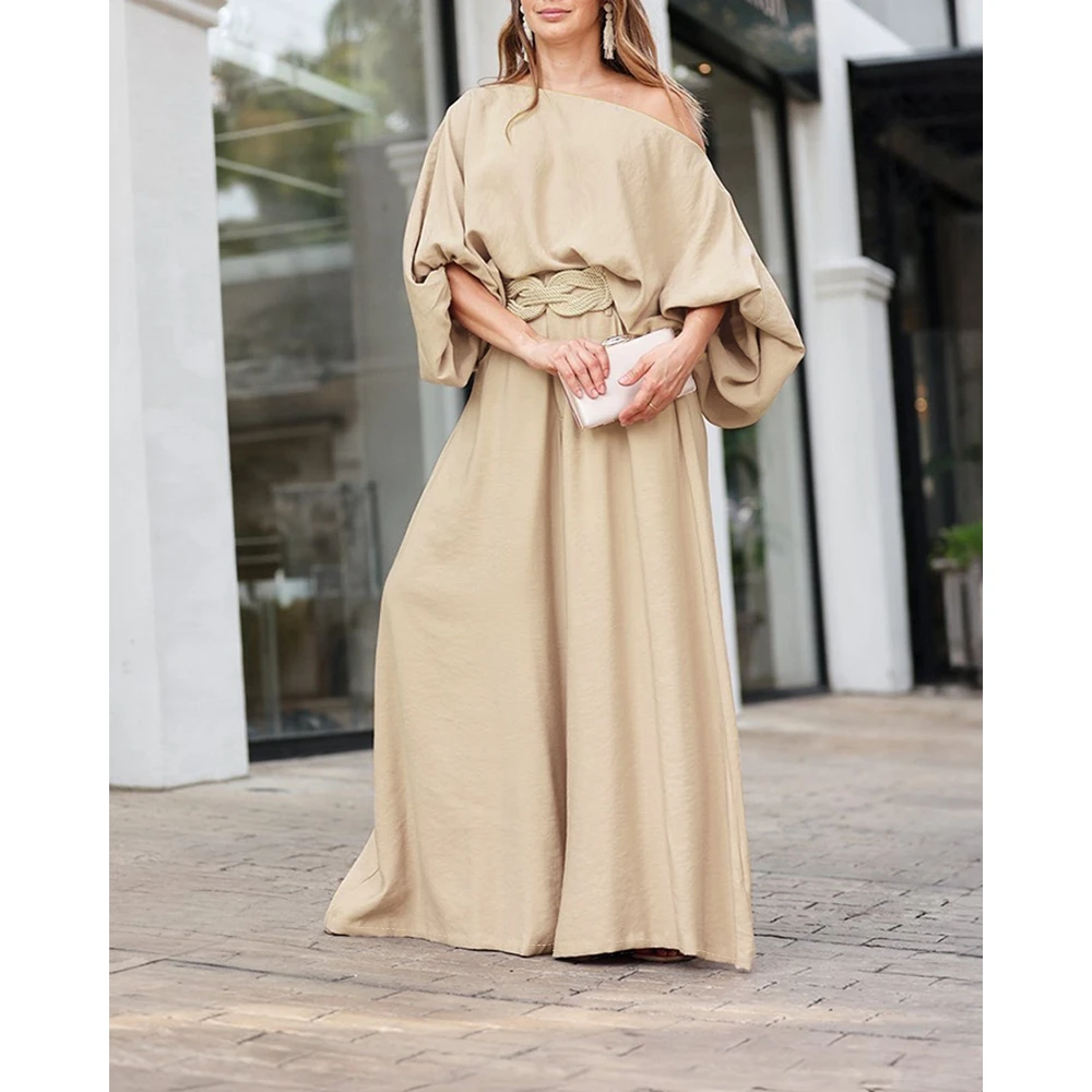 2 Piece Set for Women Skew Neck Long Sleeve Top & Wide Leg Pants Set Ensembles Femme y2k Streetwear Two Pieces Set Women Outfits