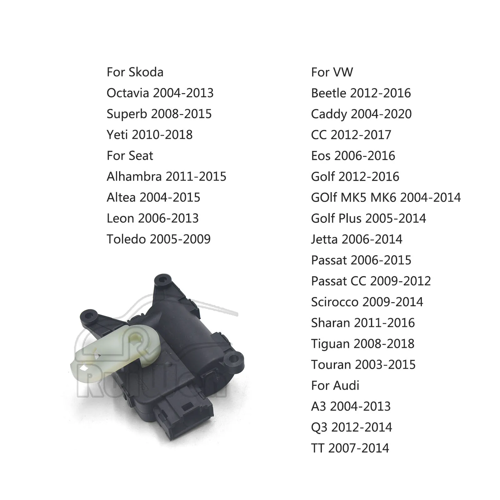 Servomoteur Actionneur Climatisation Pour Audi, VW, Seat, Skoda - Compatible Multiple Modèles, Neuf