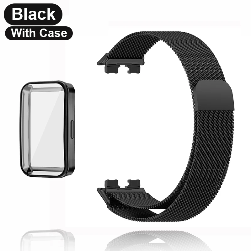 Magnetic Milanese Loop Metal Strap with Soft TPU Case & Screen Protector