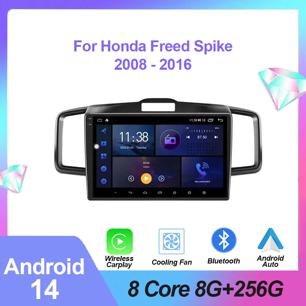 

Car Radio For Honda Freed Spike 2008 - 2016 Android 13 Multimedia Carplay 4G Wifi GPS Autoradio Stereo DSP QLED Screen