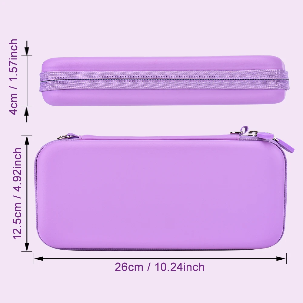 Switch OLED/LITE/NS Aufbewahrungsset, Switch-Koffer und Daumenkappen, tragbare wasserdichte Reisetasche für Switch-Konsole und J-Con (lila) – Detail 7