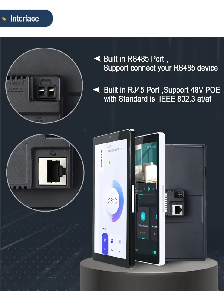 2026 New Wall Mounted 8" Smart Home Control Panel Android 14 POE Tablet with Pro