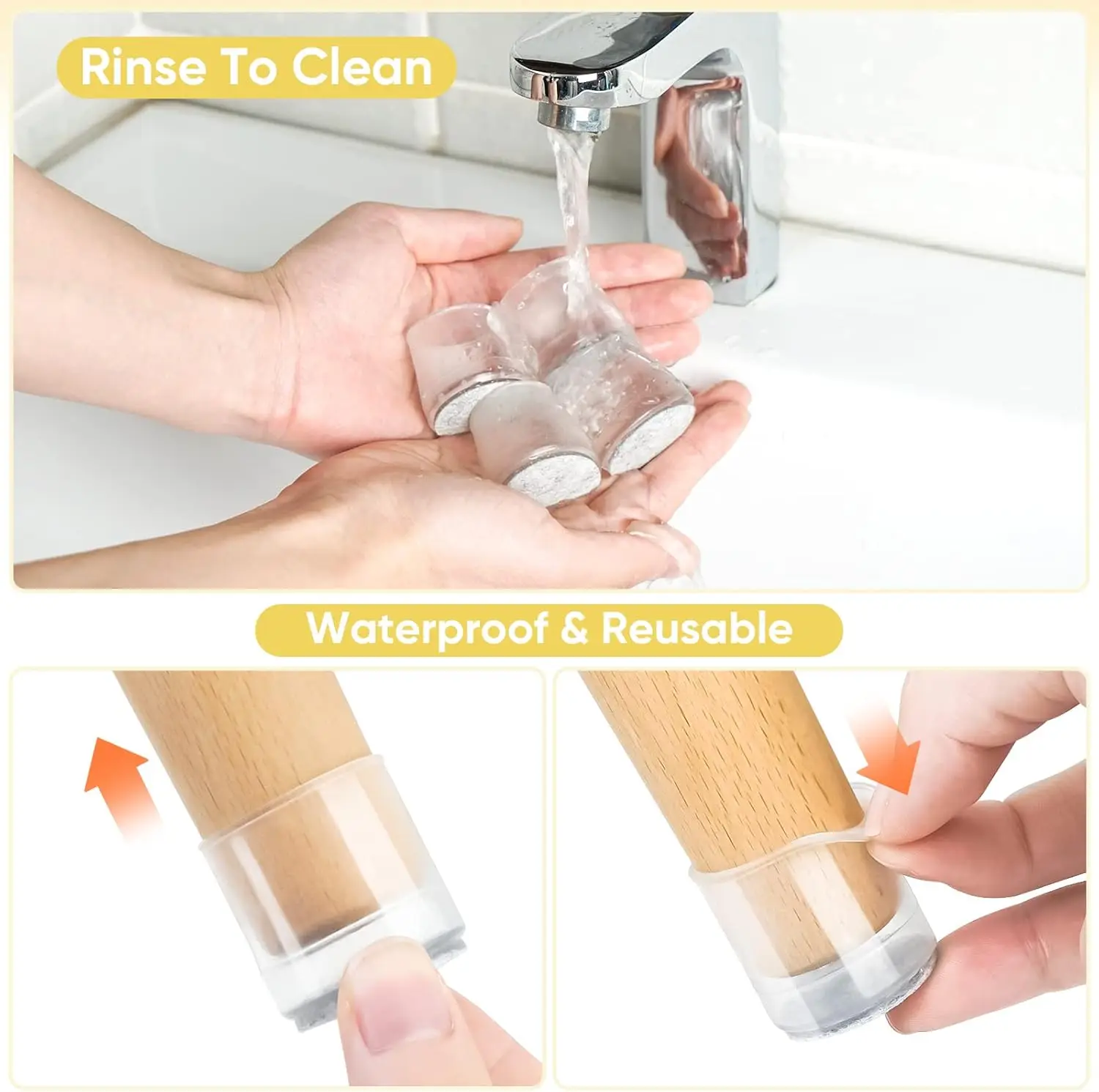 Compact Silicone Floor Protectors with Felt Pads