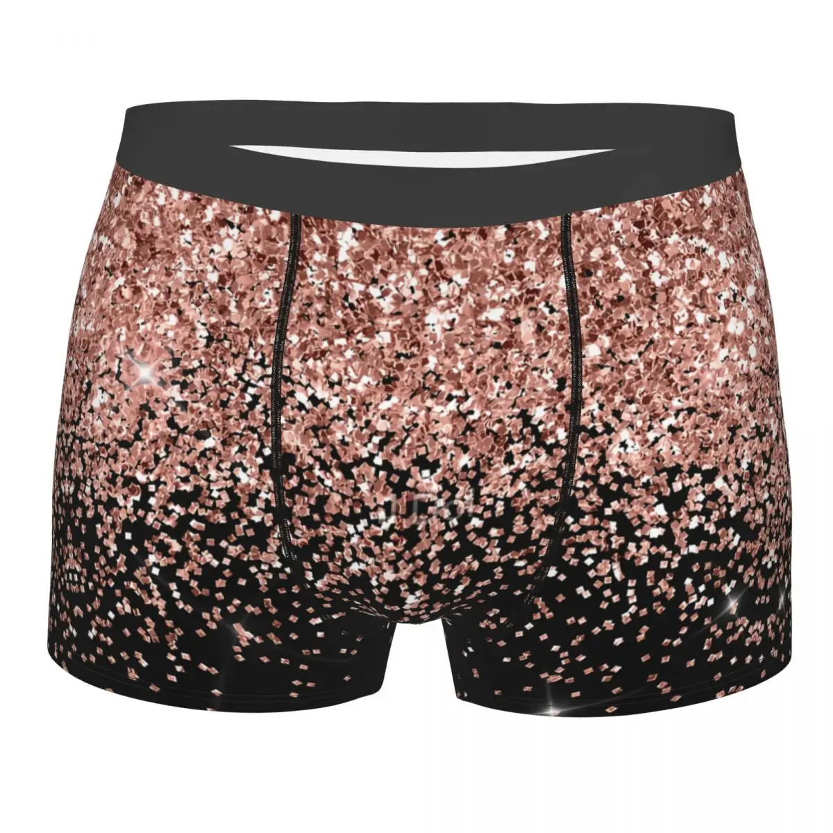 Rose Gold Glitter Underpants Breathbale Panties Man Underwear Print Shorts Boxer Briefs
