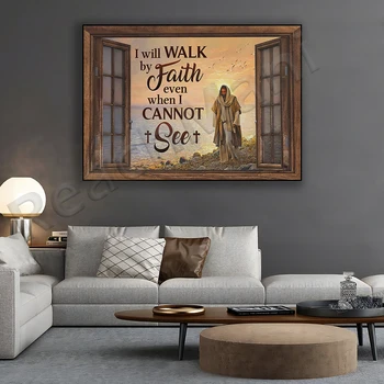 Jesus walks the beach art 1