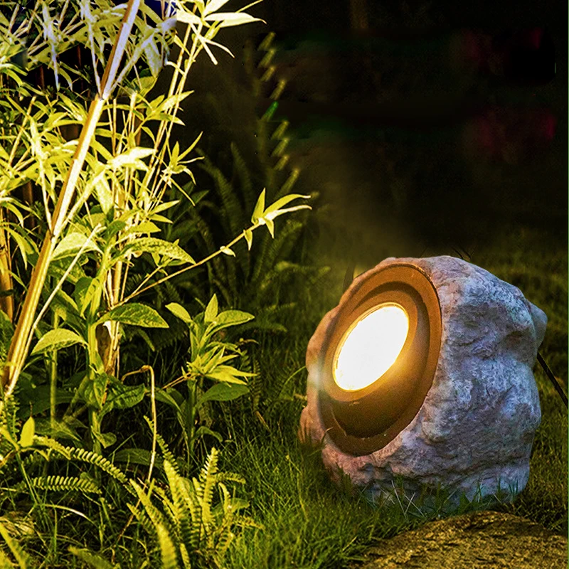 

Solar Garden Light Outdoor Landscape Spotlight Waterproof Resin Simulation Stone Light Led Lawn Tree Light