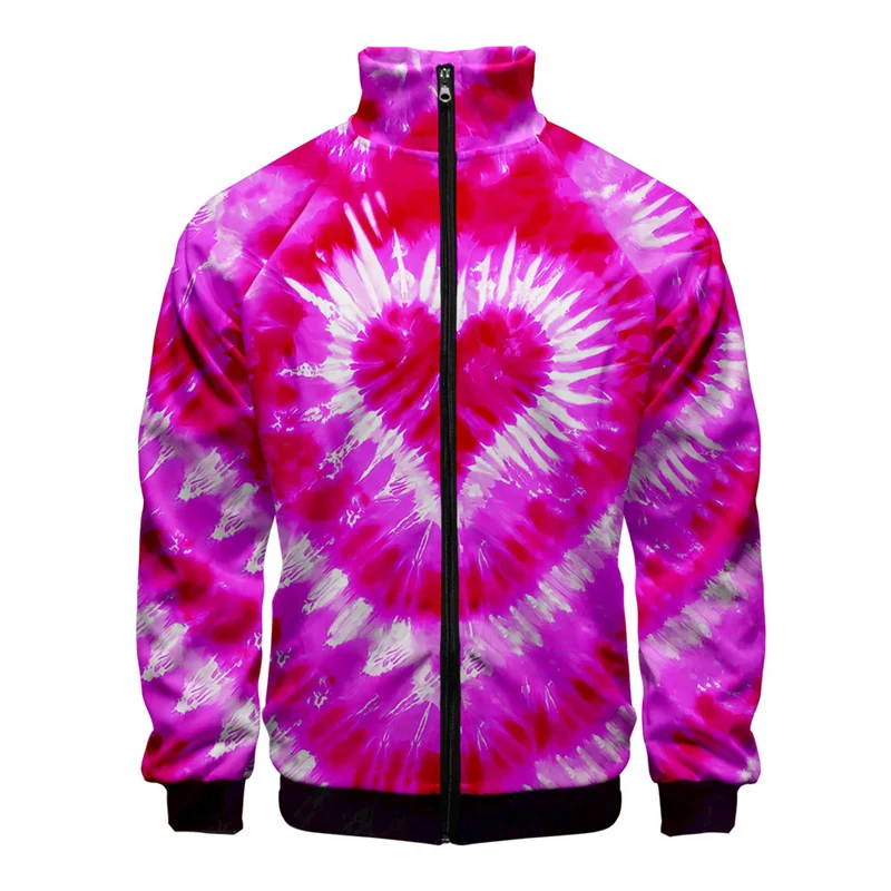 Chaqueta con estampado 3D de espiral de colores a la moda para hombre, estilo hip hop, de gran tamaño, con cremallera y personalidad, para niños y mujeres