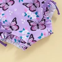 Cute Long Sleeve Baby Girls Bikini Swimsuits Princess Flower Butterfly Print Bow Summer Swimming Bathing Suit Kids Swimwear 6