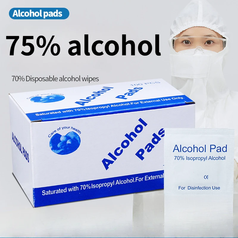 Portable individually packaged 75% alcohol cleaning wipes suitable for mobile phones tableware public handrails nails toilets