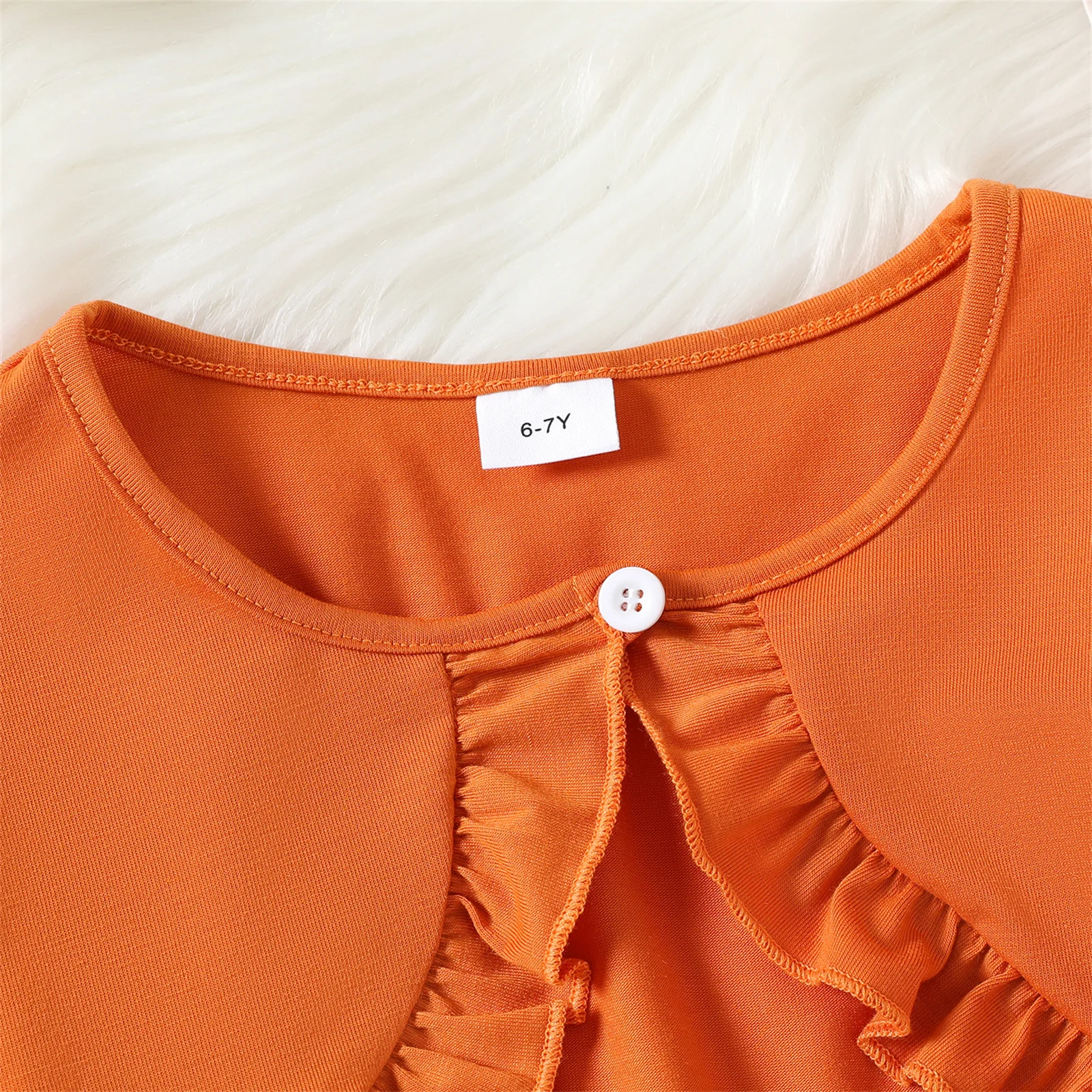 Girls Dress 2pcs Girl Kids Dress Sets Floral Print Sleeveless and Ruffled Long-sleeve Orange Cardigan Set