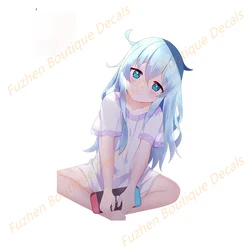 Fuzhen – autocollant Loli Boutique en vinyle, accessoires extérieurs pour voiture bleue longue, autocollant de voiture créatif pour fenêtre pare chocs 