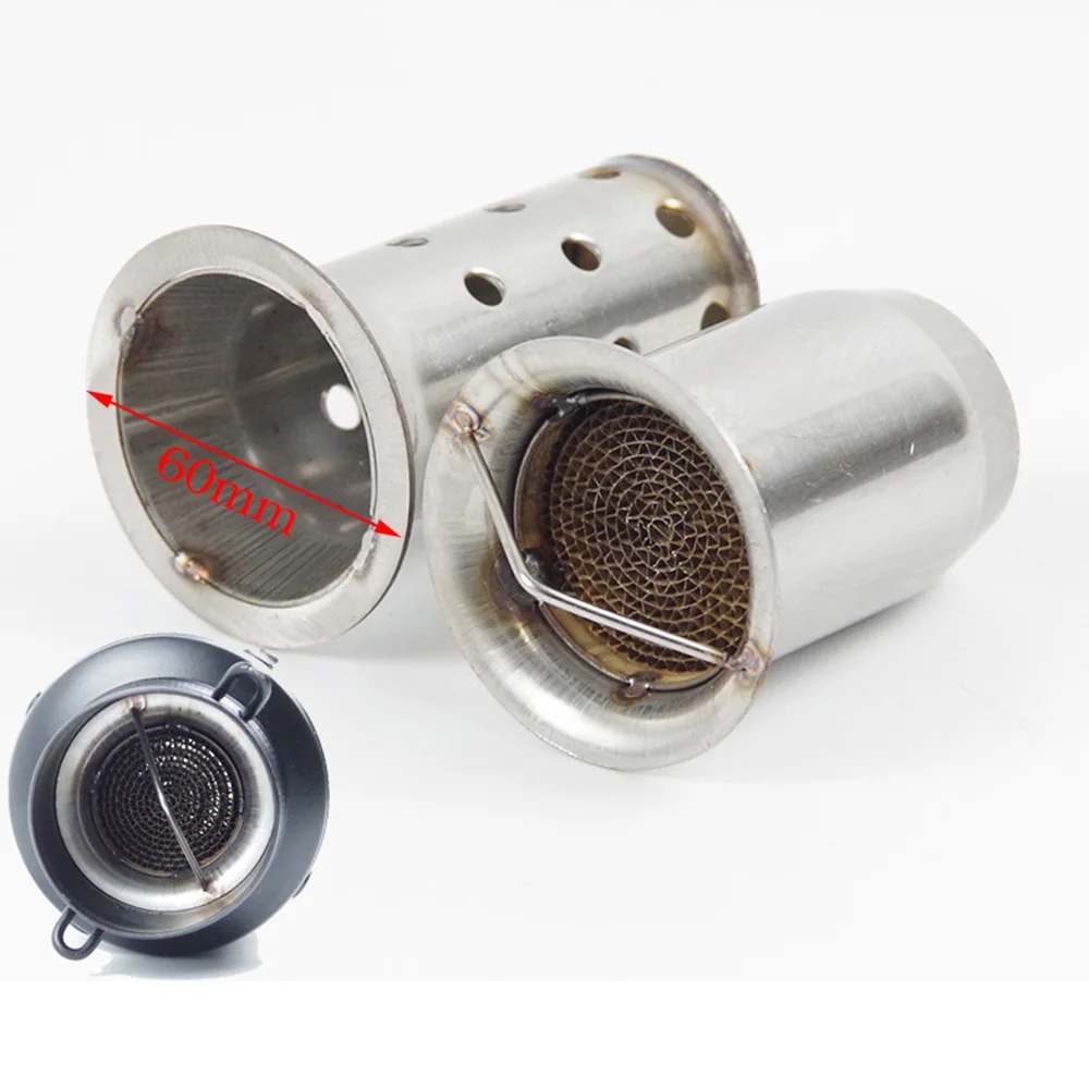 60Mm Universale Db Killer Moto Flauto Db-Killer In Flusso Diretto Flauto In Silenziatore Silenziatore Silenziatore Riduzione Del Rumore